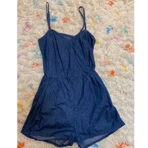 Jean romper with hallow back